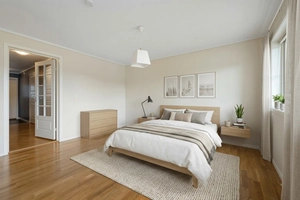Virtually Staged Scandinavian Bedroom