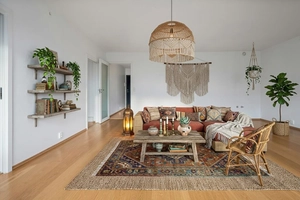Virtually Staged Bohemian Living Room