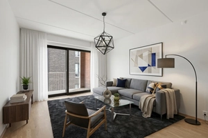 Virtually Staged Modern Living Room