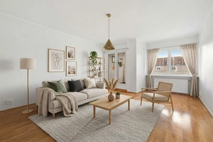 Virtually Staged Scandinavian Living Room