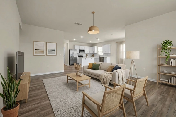 Virtually Staged Scandinavian Living Room