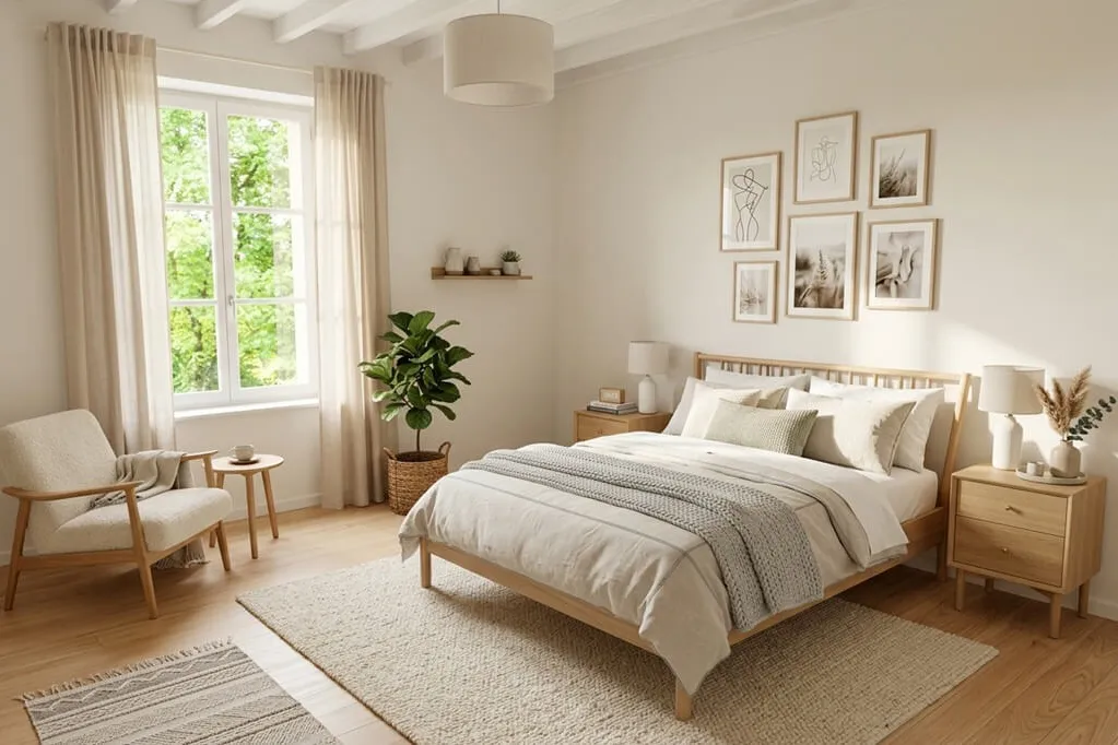 Chambre scandinave rénovée