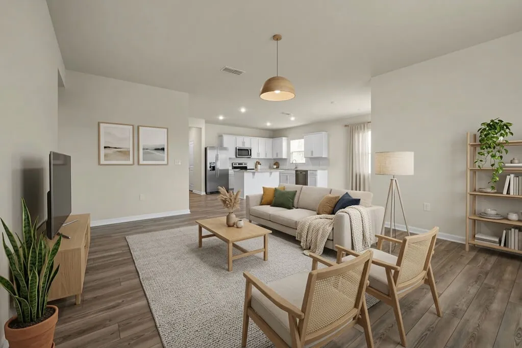 Virtually Staged Scandinavian Living Room