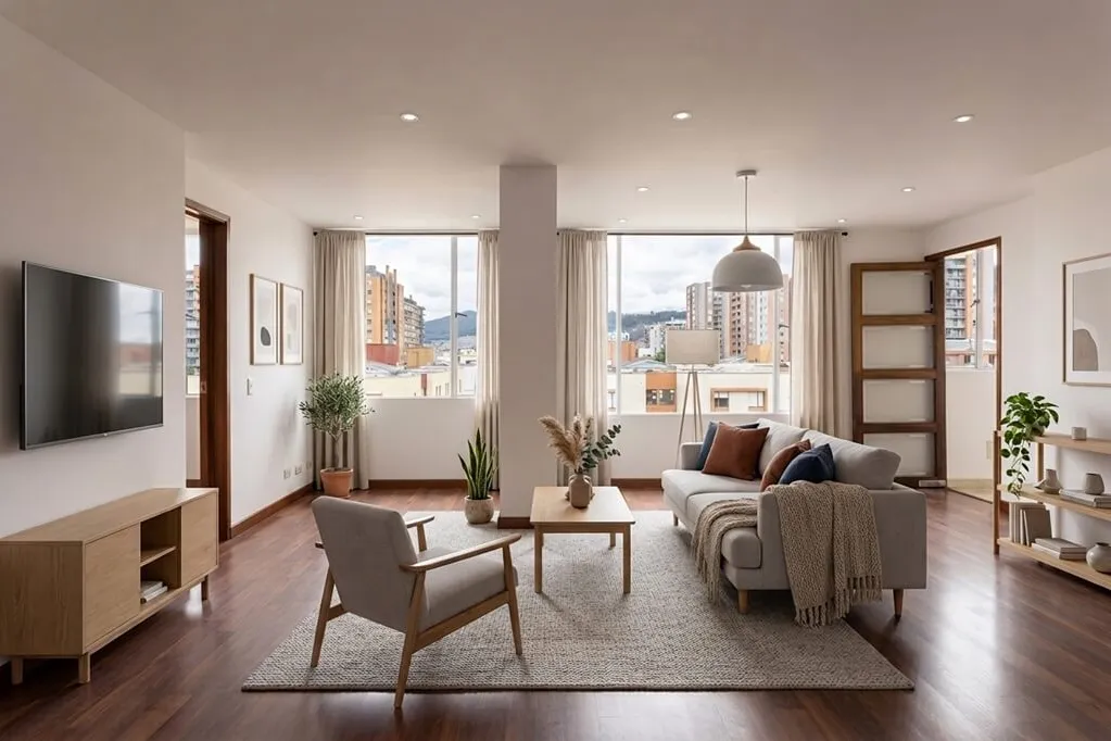 Soggiorno Scandinavo con Virtual Staging