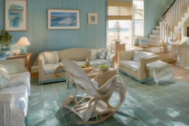 Example 3 – A fresh Coastal design for an outdated living room - RoomGPT