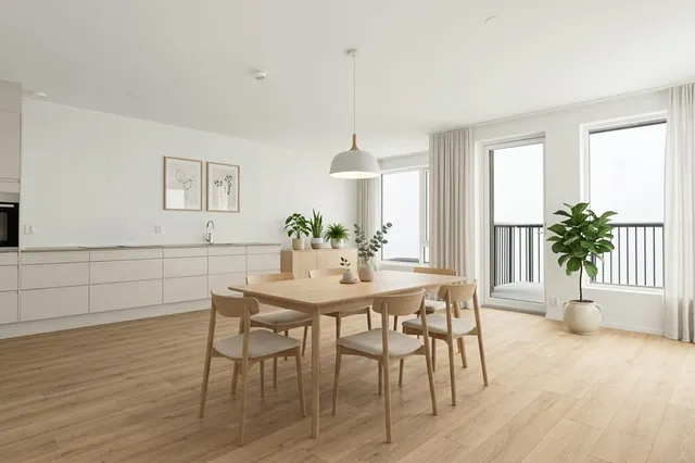 Virtually Staged Scandinavian Dining Room