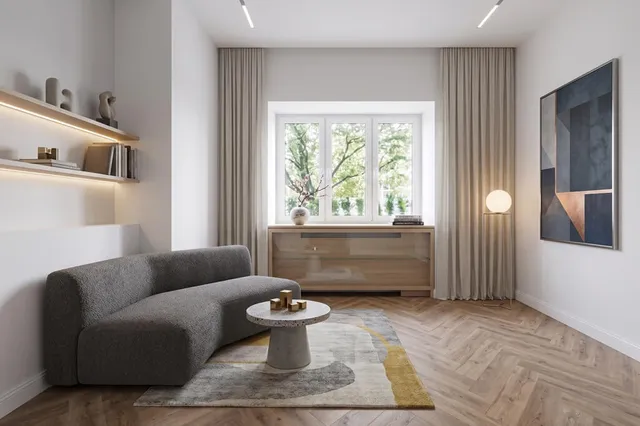 Example 2 – An empty living room furnished in a modern style - RoomGPT