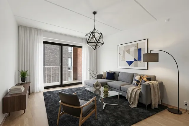 Virtually Staged Modern Living Room