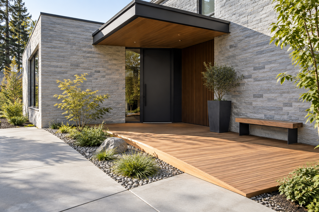 Architectural Statement with Geometric Shapes and Angles