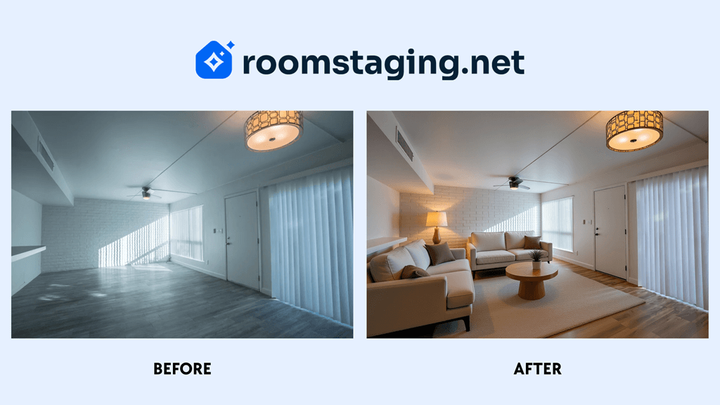 Przed i po - przykład wirtualnego stagingu